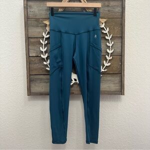 ABS2B Fitness Apparel Teal High-Waisted Leggings with‎ Pockets Large